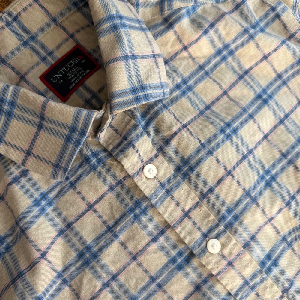 UNTUCKit Men's Avesso Wrinkle Free Shirt Plaid‎ Button Down Long Sleeve Small